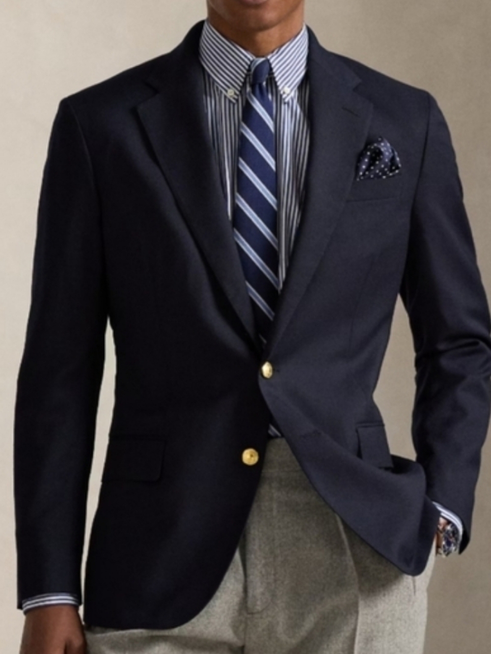 Vintage Chaps Ralph Lauren Wool Sport Coat Navy